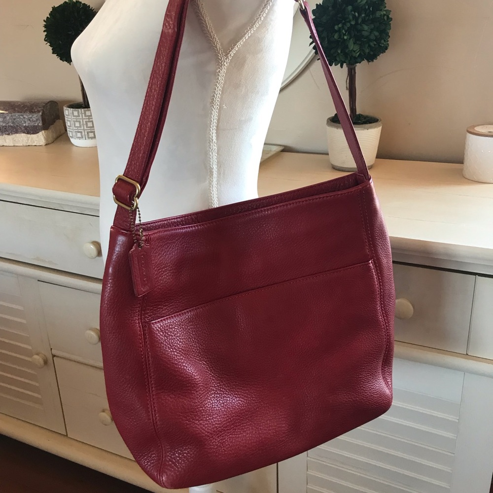 COACH Large Red leather over the shoulder bag